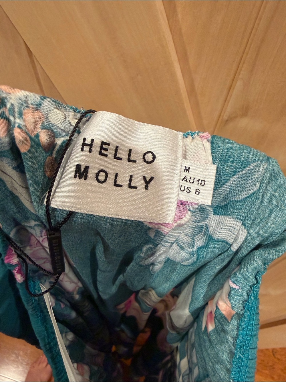 Teal Floral Halter Midi Dress- Hello Molly- Size M - Picture 5 of 5